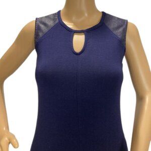 Armani Exchange Navy Blue Keyhole Sleeveless Top